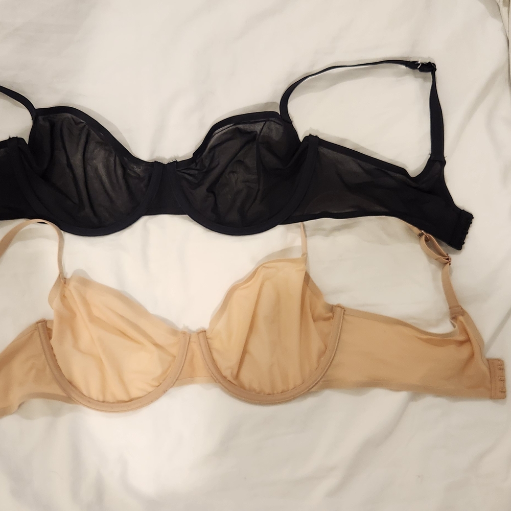 Aerie Smoothz Black and Tan Underwire Bras NWOT 36D